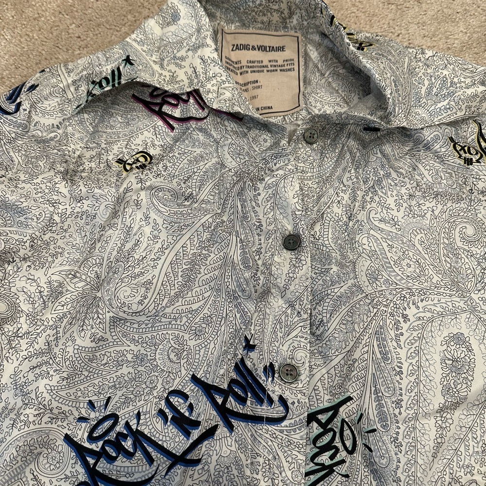 Zadig & Voltaire Rais Paisley Jormi Dress Tunic Shirt Top Small - Picture 8 of 9
